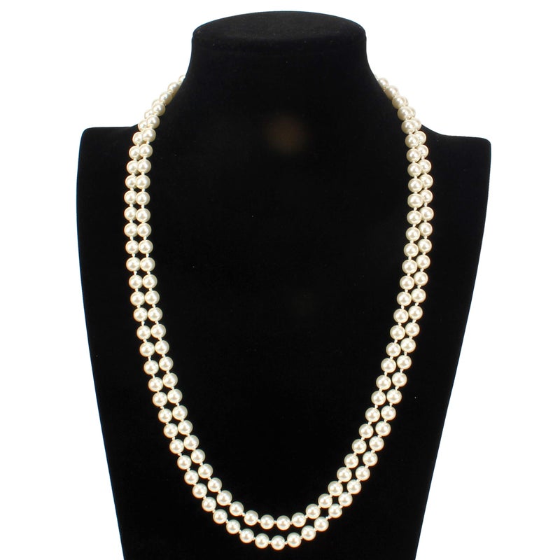 KOSMOS-LI Flapper Pearls 1920s Faux Pearls Pendants Stocking Stuffers Long Fake Pearls Necklace 58"(1piece) for Women Jewelry - Image 4